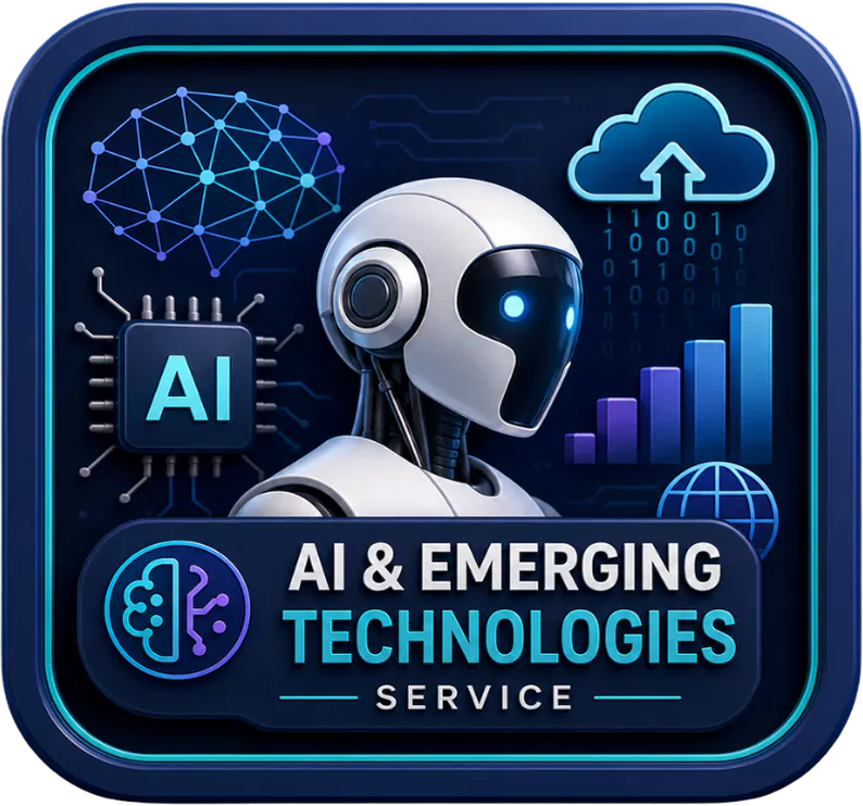 AI and emerging technologies service icon on The D-Zine Studio homepage for AI-driven digital solutions