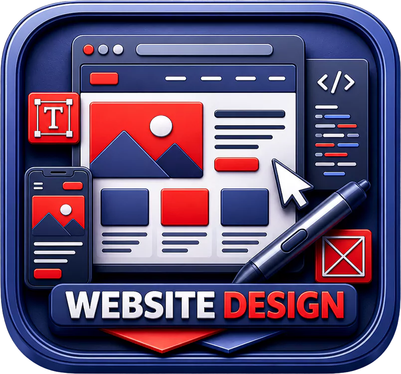 Website design service icon on The D-Zine Studio homepage representing custom web design and development